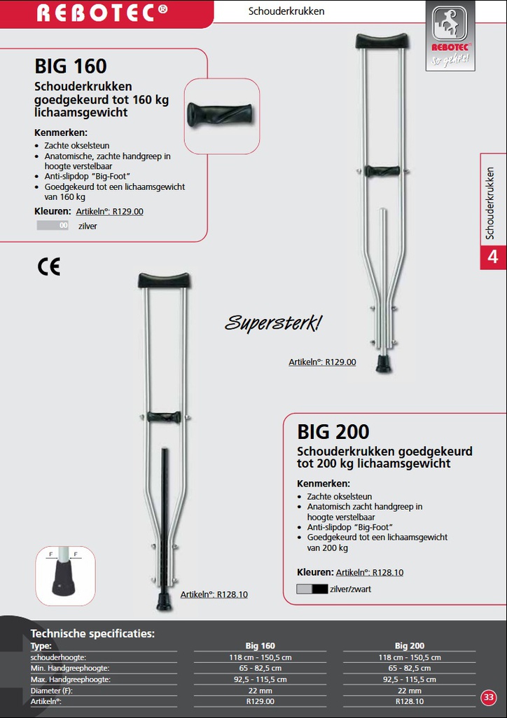 *Okselkruk - tot 200 kg